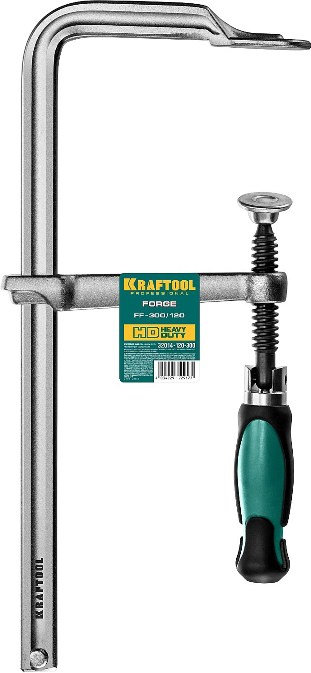 KRAFTOOL Forge FF-300/120, 120 х 300 мм, цельнокованая струбцина F (32014-120-300)