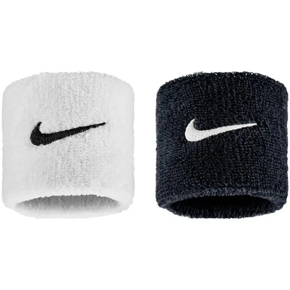 Напульсник теннисный Nike Swoosh 2P - black/white/black