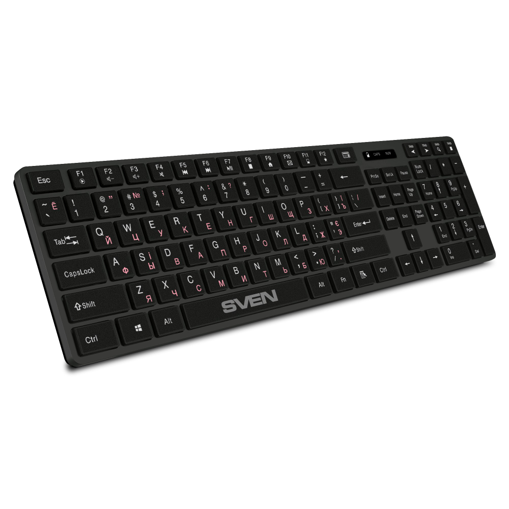 Беспроводная клавиатура SVEN KB-E5300W графит (109 кл.+12Fn)