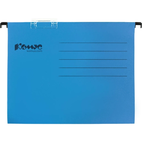 Папка подвесная регистратура Комус синяя Foolscap, 25 шт