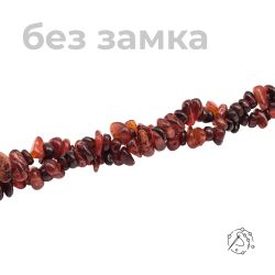 Нить бусин (крошка) из граната спессартин