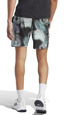 Мужские теннисные шорты Adidas Printed Tennis Short Pro - black/semi flash aqua/dash grey