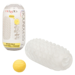 Двусторонний мастурбатор с желтым стимулирующим шариком Reversible Squishy Ball Stroker (Цвет: прозрачный)