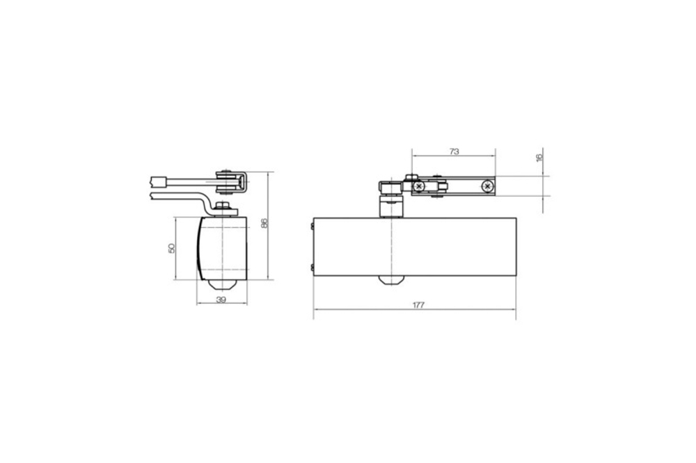 Доводчик GEZE TS-1500 EN 3/4 белый до 90 кг (-15)