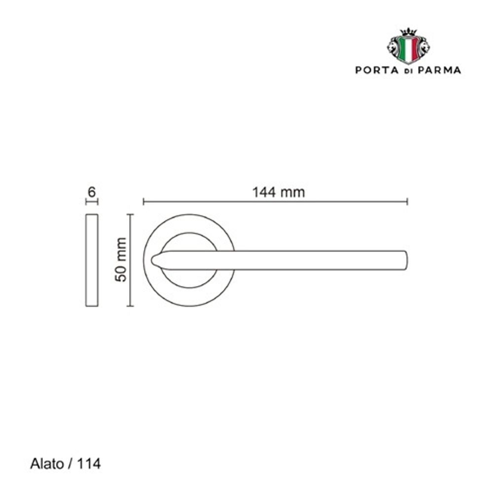 Ручка раздельная PORTA DI PARMA Alato CP хром