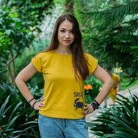Футболка с хвостиком женская "ГдетоЛето" Горчица