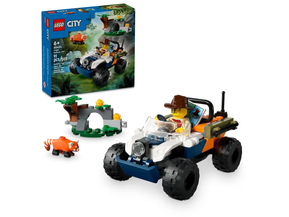 Конструктор LEGO City 60424 Миссия Красной панды на квадроцикле "Исследователь джунглей"