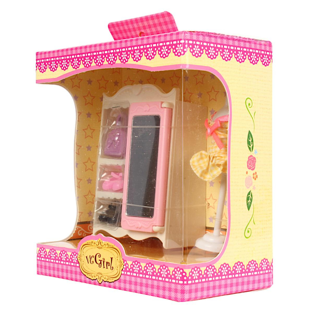 Игровой набор мебели для кукол, шкаф с зеркалом, коробка VC014