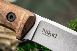 Нож Kizlyar Supreme NIKKI AUS-8 SW WH LS (StoneWash, Walnut Handle, Leather Sheath)
