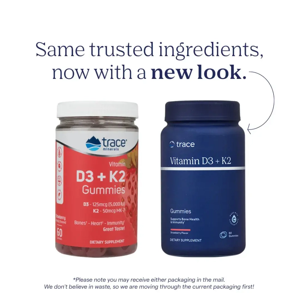 Vitamin D3 + K2 60 жевательных пастилок Trace Minerals Research