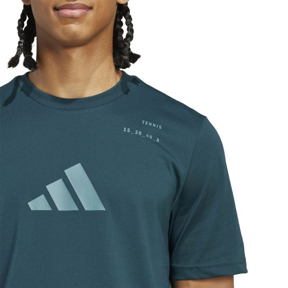 Мужская теннисная футболка Adidas Padel Категория Графика - Аврора Плющ