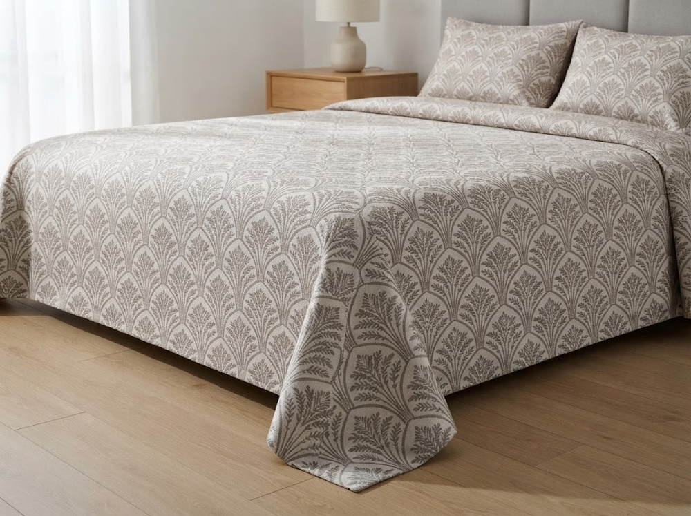 Покрывало Velora Home «Sidelya» 240×260 см + 2 наволочки 50×70 см, коричневый, хлопок 100%