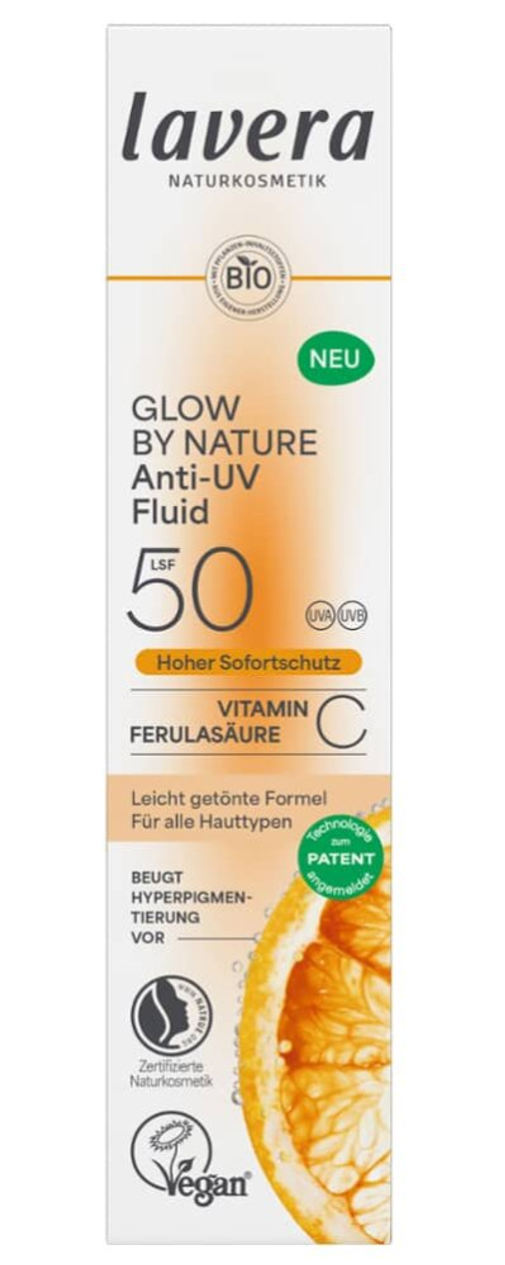 УФ-фильтр Glow Anti-UV Fluid SPF50 Lavera Naturkosmetik, 40 мл
