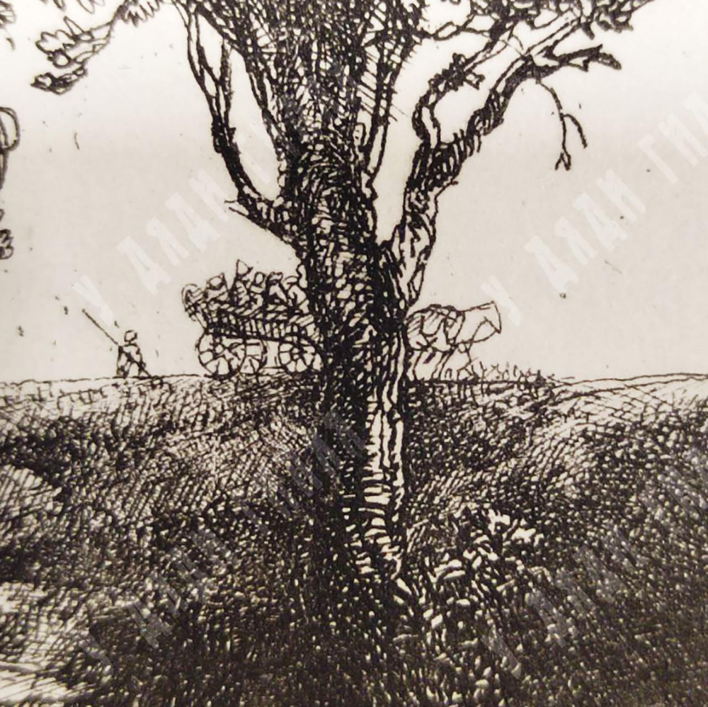 [Гравюра Рейха] Рембрандт. Три дерева. Гелиогравюра. До 1927 г.