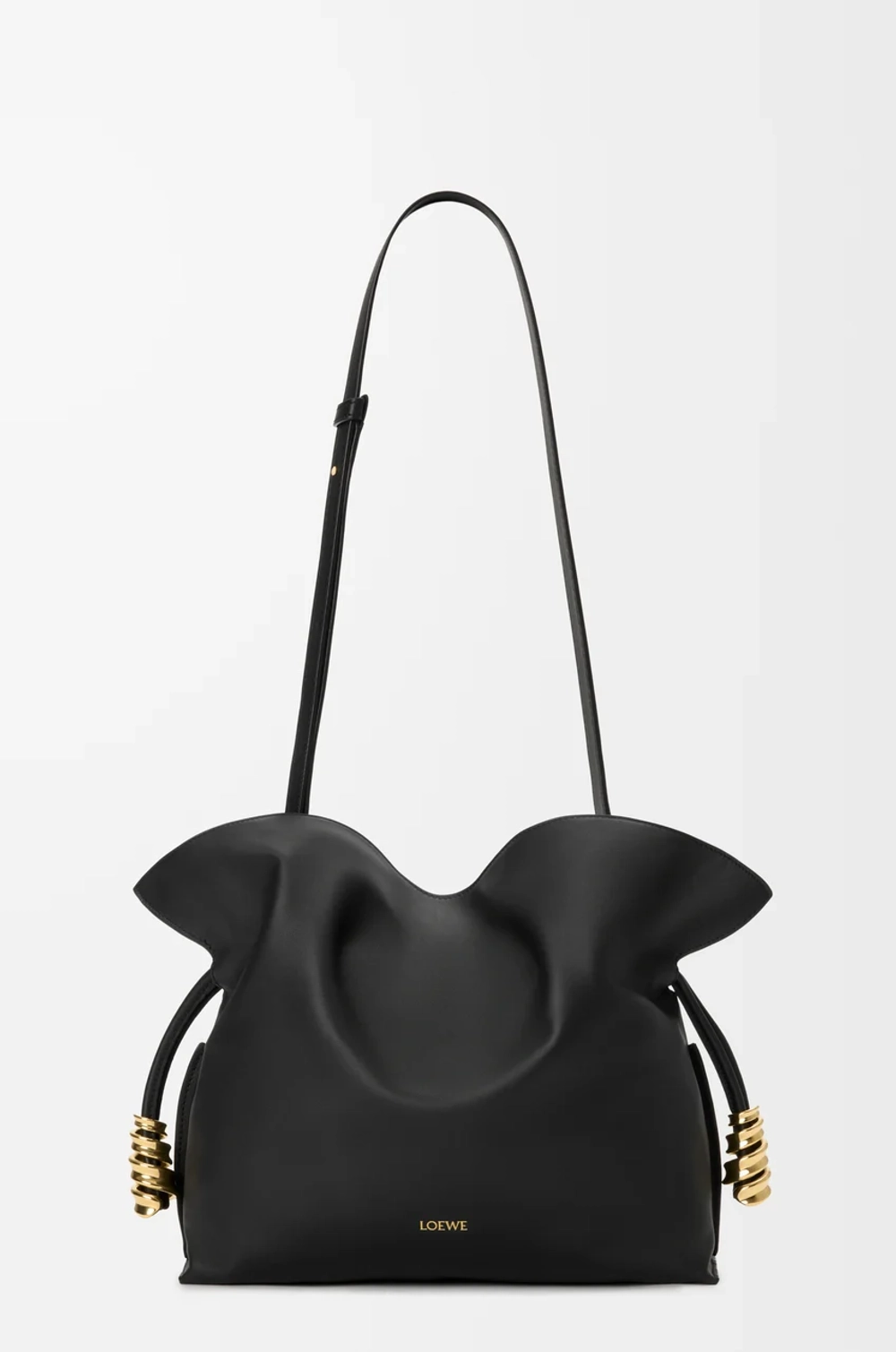 Loewe Сумка-клатч среднего размера Coil Flamenco из телячьей кожи наппа, черный