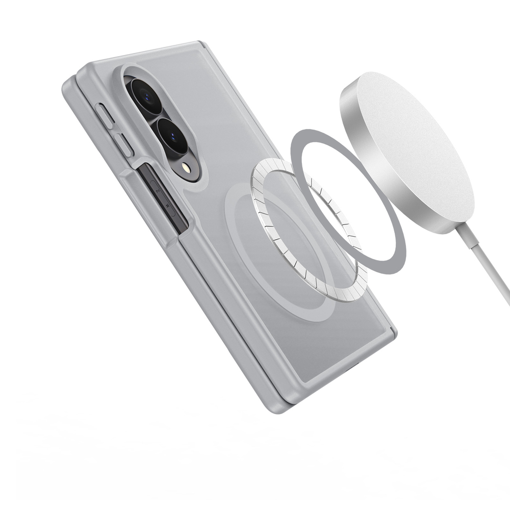 Матовый чехол серого цвета с MagSafe для Samsung Galaxy Z Fold 8, серия Yind Series от Dux Ducis