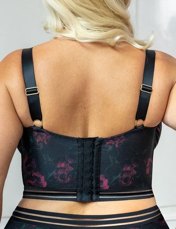 Бюстгальтер Kris Line Blossom Soft bralette longline (черный/сиреневый)