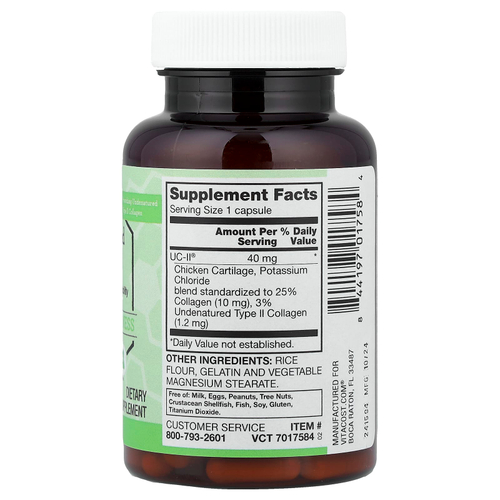 Vitacost, Synergy®, Standardized Collagen, 30 Capsules (40 mg per Capsule)