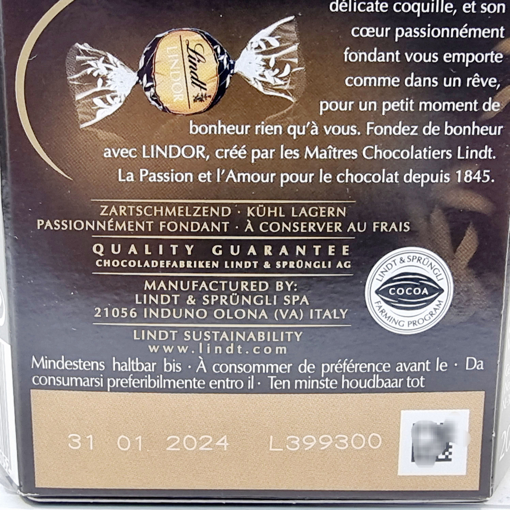 Конфеты шоколадные Lindt Lindor 70% Cacao 200 г (из Финляндии)