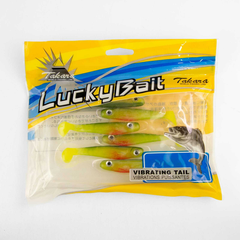 Твистер Takara LuckyBait 5107, 7.5см, 3.6гр (6шт/уп)