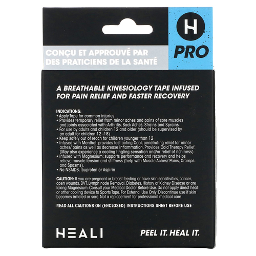 Heali Medical Corp, дышащий эластичный кинезиологический тейп, черный, 20 предварительно вырезанных полосок