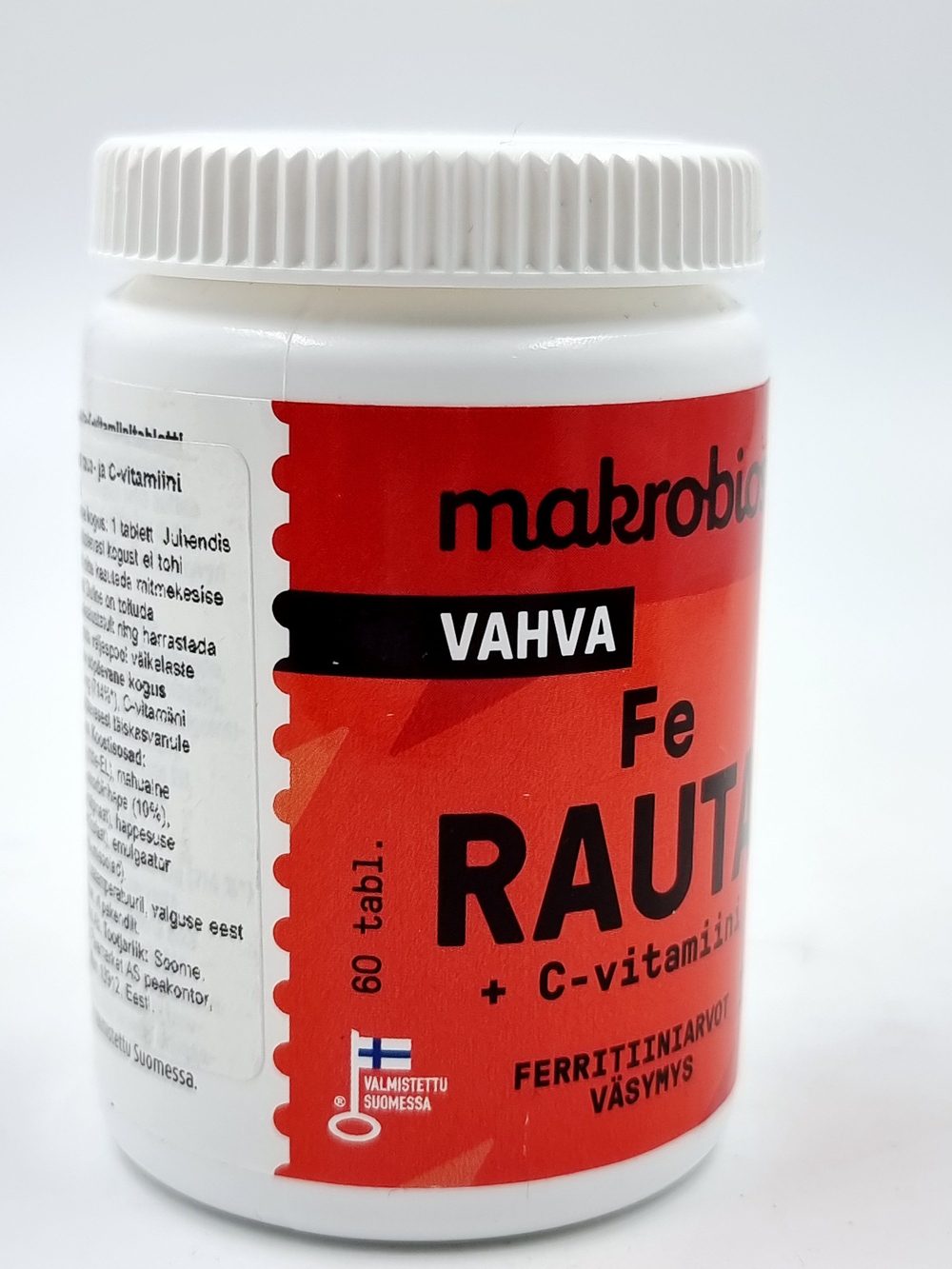 Makrobios усиленный комплекс железо 100 мг + С VAHVA RAUTA + C 60 таблеток (из Финляндии)