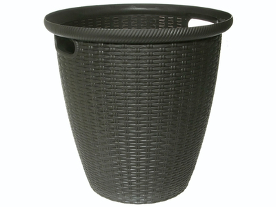 Кашпо напольное Rattan 30л 38см с внутренним горшком 16л, горький шоколад