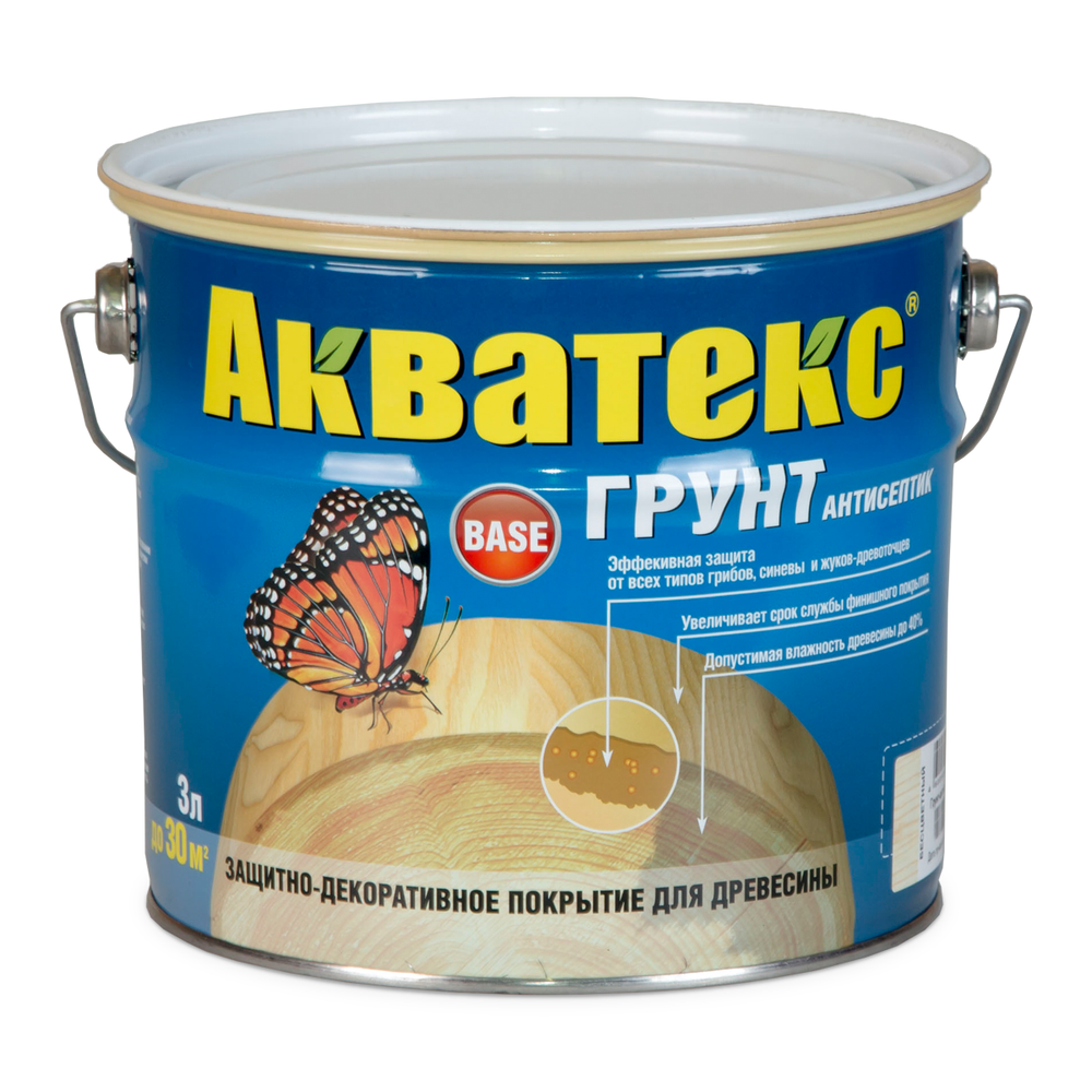 АКВАТЕКС ГРУНТ-АНТИСЕПТИК для дерева (4) "РОГНЕДА" 3 л