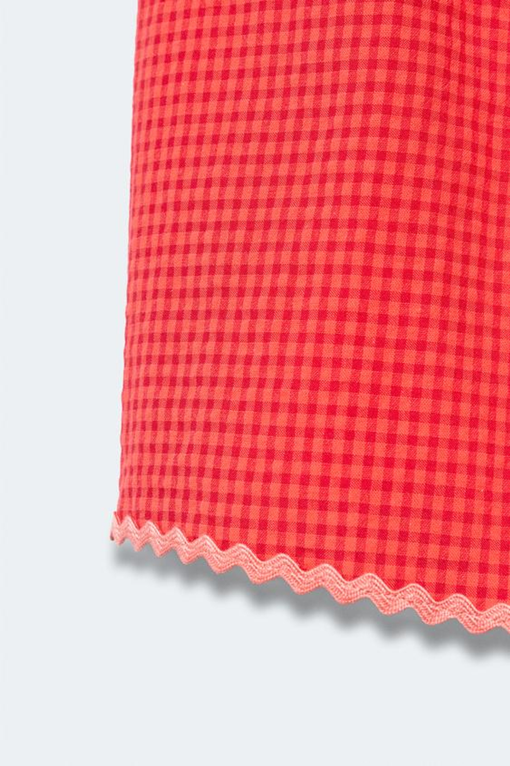 ZARA ТОП С ГРЕБЕШКОМ В КЛЕТОЧКУ - LIMITED EDITION, КРАСНЫЙ/ОРАНЖЕВЫЙ