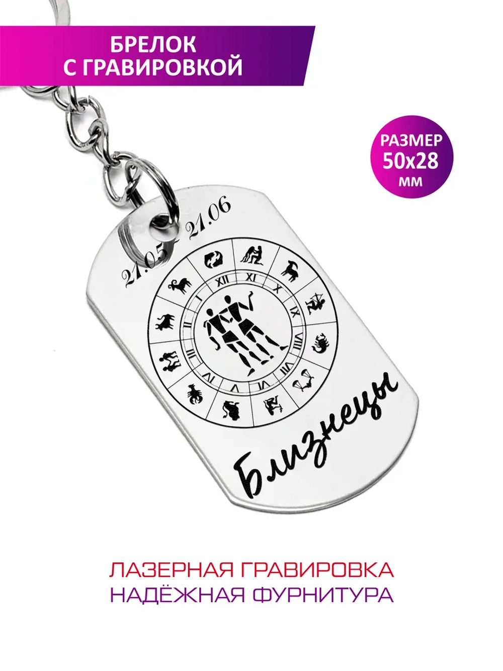 Брелок "Знак зодиака Близнецы".