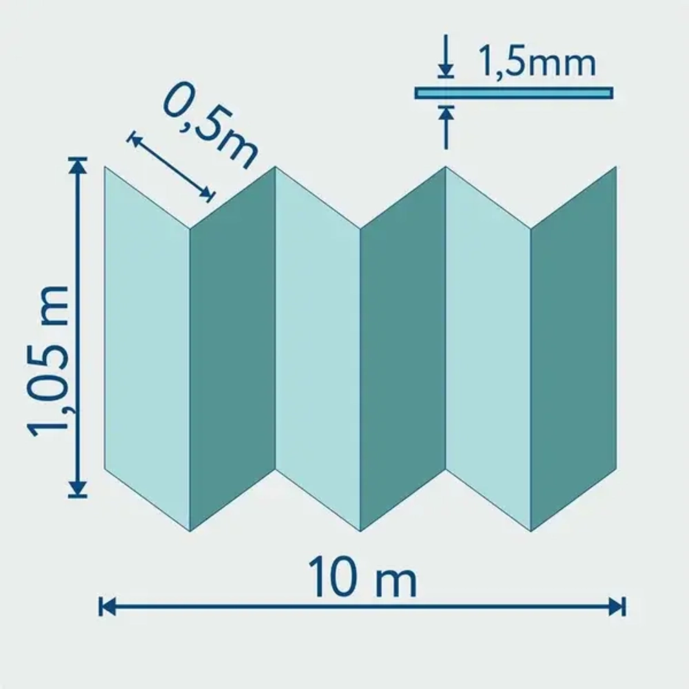 Подложка гармошка зеленая Solid под SPC, LVT 10000х1050х1,5 мм