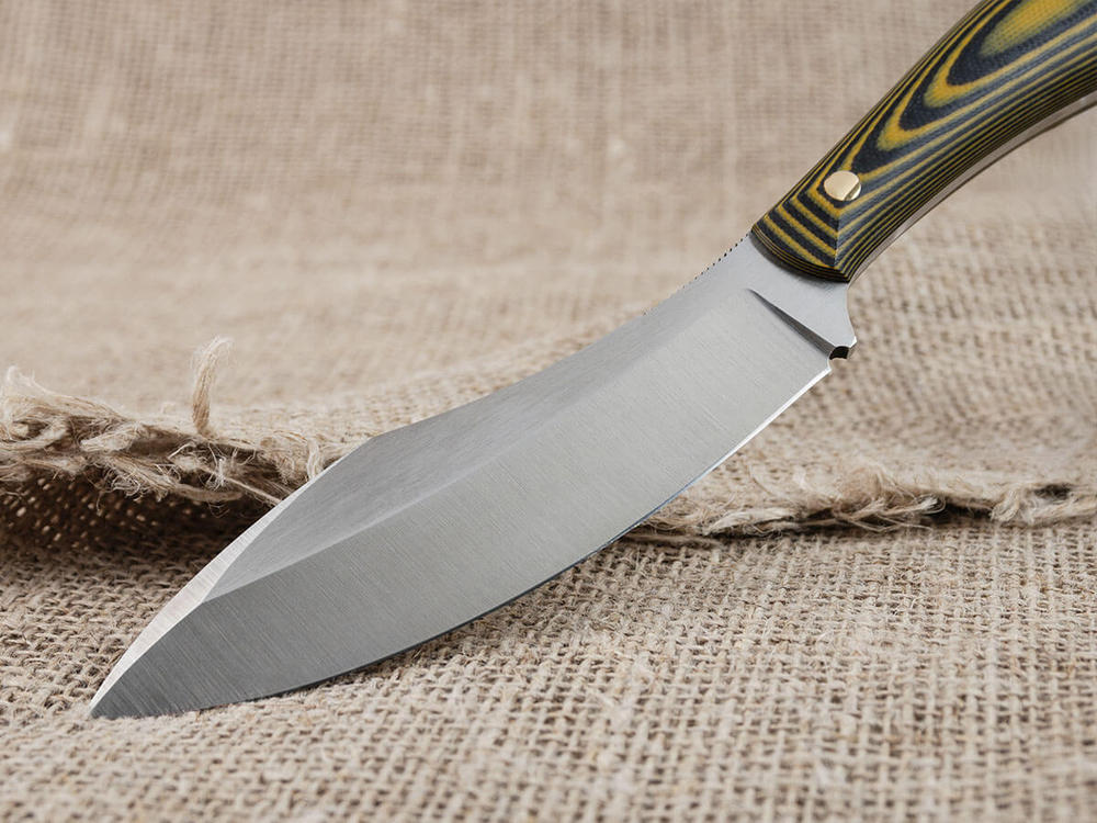Нож для бушкрафта "Канадец", сталь VG-10/Elmax, рукоять G10 (жёлтая)