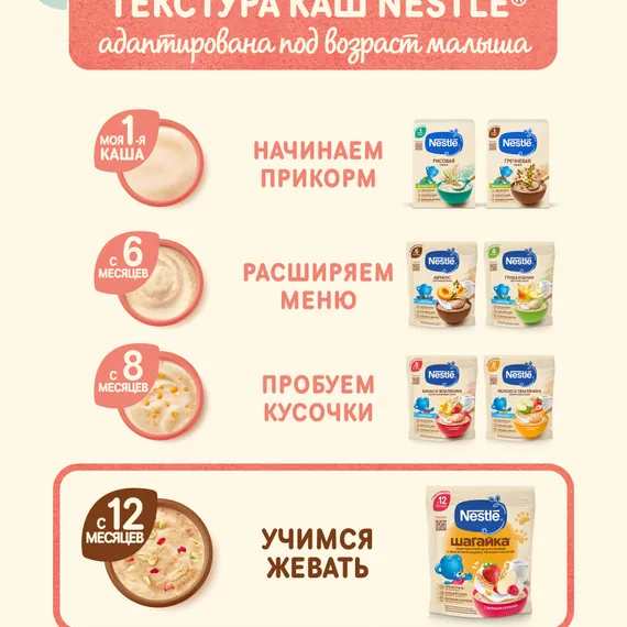 Каша Nestle Шагайка Мультизлаковая земляника яблоко малина 190г