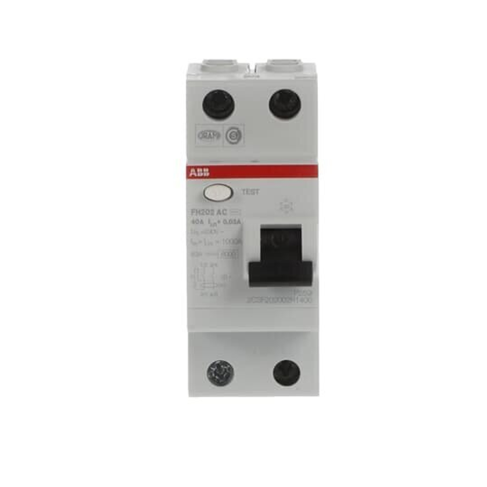Выключатель дифференциальный УЗО ABB 2P FH202 AC-40/0,03A (1шт) (арт. 2CSF202004R1400)