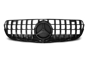 Решетка радиатора для Mercedes GLS-Class X253 (15-...) черная глянцевая в стиле GT-R