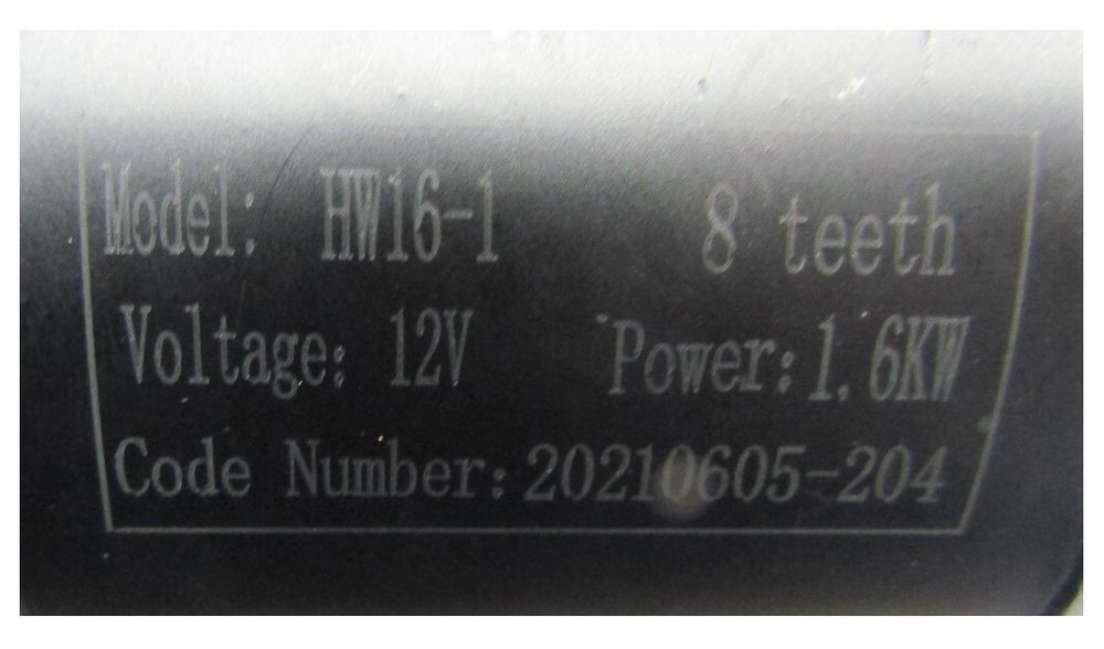 Стартер электрический SDG 8000EH(EH3)/Starting motor assy 198F,12v 1,6 kw