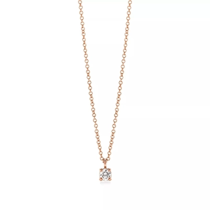 Подвеска из розового золота 18к (750 проба) с бриллиантом Tiffany Solitaire