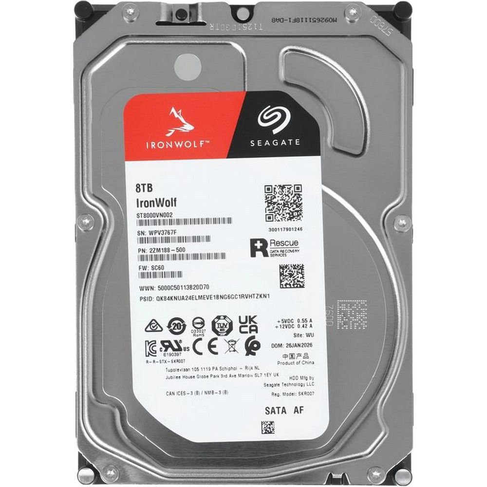 Жесткий диск Seagate SATA-III 8TB ST8000VN002 NAS Ironwolf 512E (5400rpm) 256Mb 3.5"