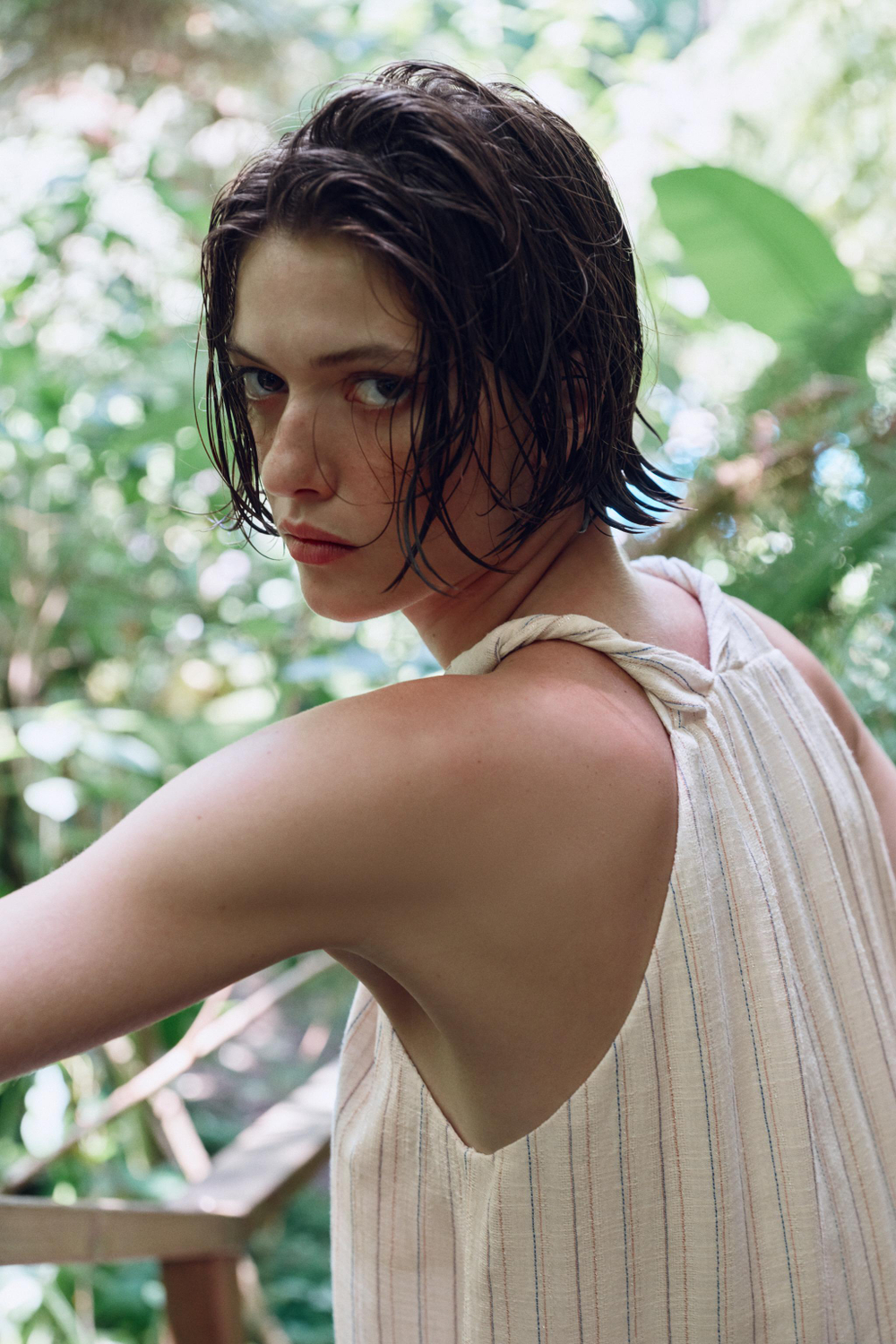 ДЛИННОЕ ПЛАТЬЕ В ПОЛОСКУ С БЛЕСТЯЩЕЙ НИТЬЮ — ZARA