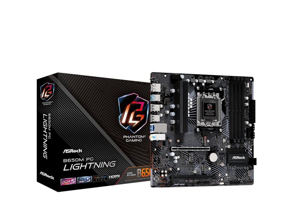 Материнская плата ASRock B650m Pg Lighning, Socket AM5, AMD B650, ATX, RTL