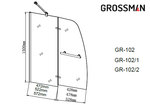Шторка для ванны Grossman GR-102 (150х90) распашная,хром,стекло прозрачное,1 место