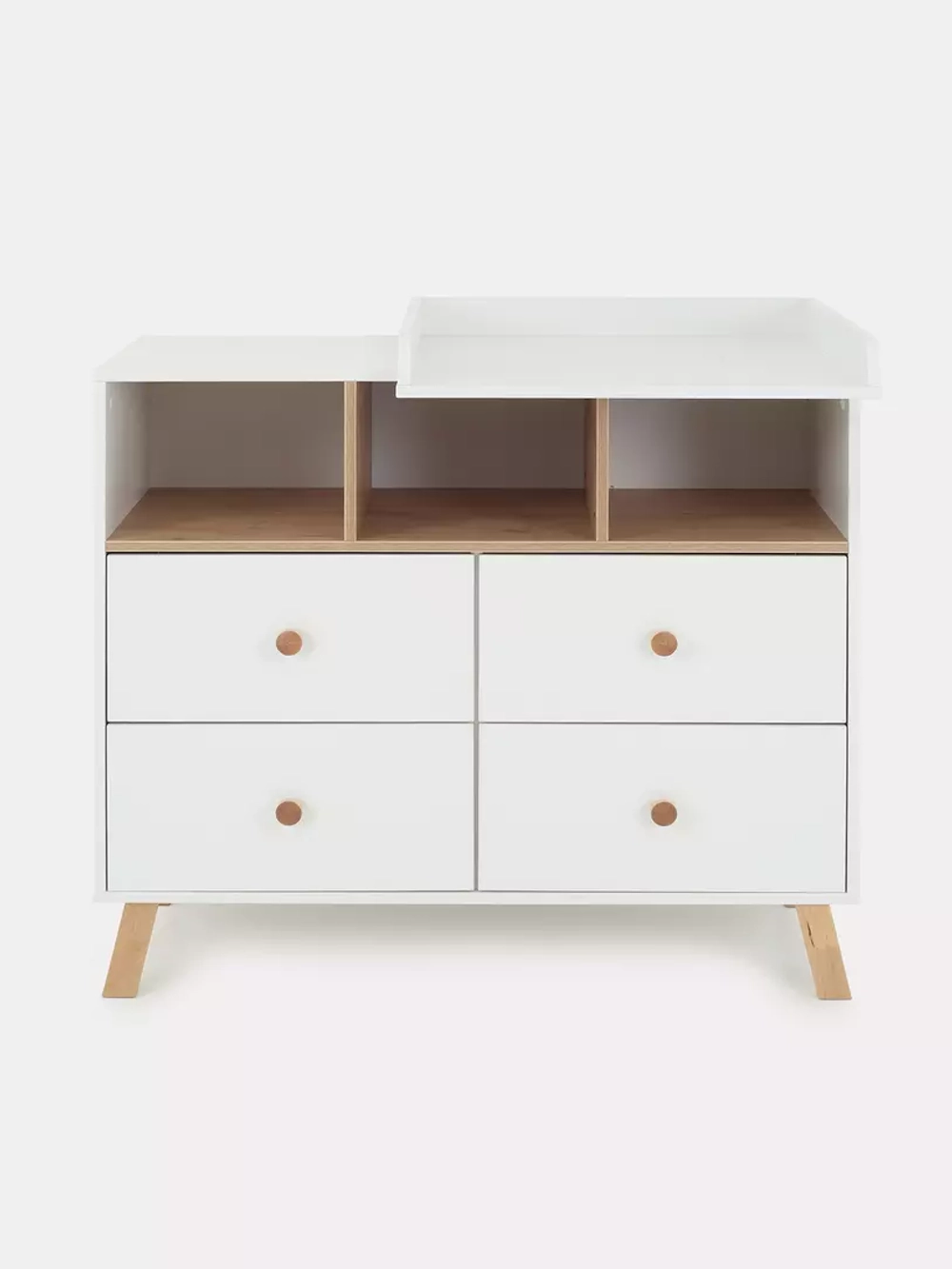 Комод с ящиком "Style" 80 см 2 ящика 2 отсека (арт.115) Cloud White