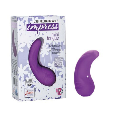Фиолетовый вибромассажер Mini Tongue - 11,5 см. (Цвет: фиолетовый)