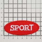 Аппликация термоклеевая "Овал Sport" 7.5х3 см бел-красный, 2 шт, LA557