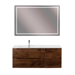 Подвесная тумба с раковиной BelBagno ETNA 120 Rovere Moro левая, ETNA-1200-2C-1A-SO-RW-L + BB1200ETL-L