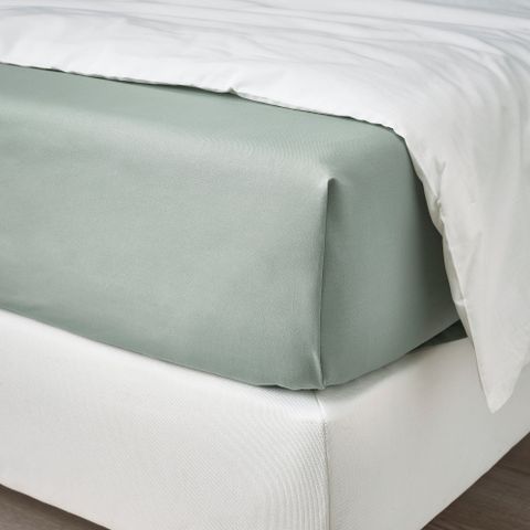Простыня IKEA DVALA (ДВАЛА), Хаки, 150х260 см