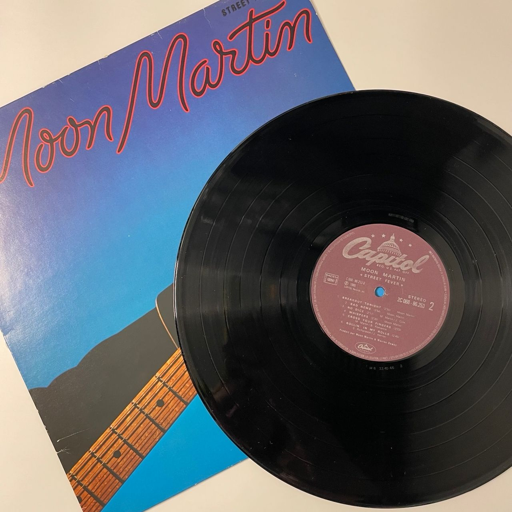 Винтажная виниловая пластинка LP Moon Martin Street Fever (Франция 1980)