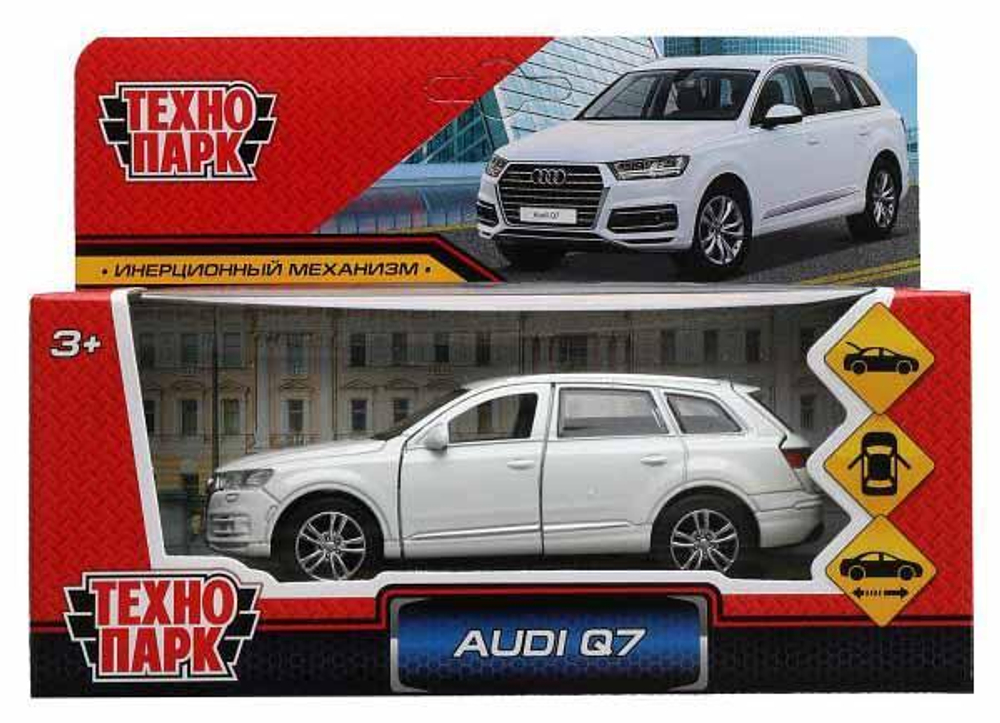 Модель ин. мет. "Audi Q7" 12см. белый, коробка Q7-12-WH (Технопарк)