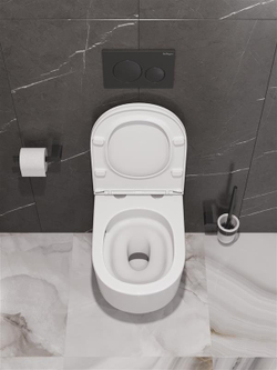 Унитаз подвесной безободковый с сиденьем микролифт BelBagno UNIQUE BB007CH-TOR/SC