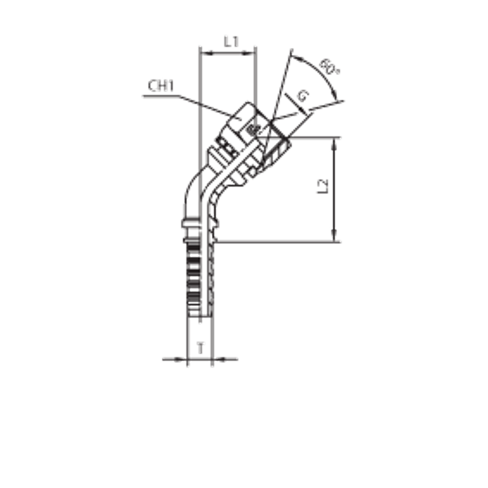 Фитинг DN 12 BSP (Г) 3/4 (45)